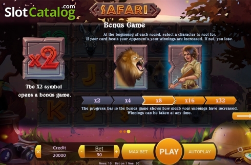 Paytable 3. Safari (X Play) slot