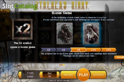 Paytable 3. Stalker's Diary slot