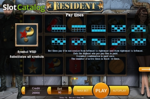 Paytable 2. Resident (X Play) slot