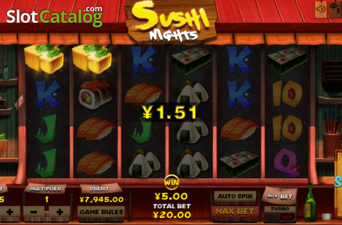 Win Screen. Sushi Nights slot