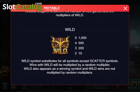 Paytable 2. Golden Dragon 2 (XIN Gaming) slot