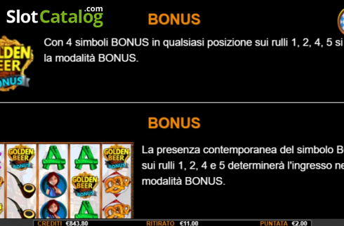 Paytable 3. Golden Beer slot