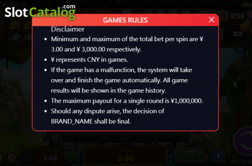 Game rules 3. Beast Party slot