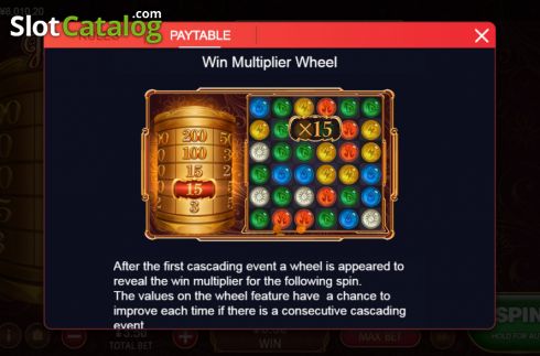Multiplier screen. Pillar of Fortune slot