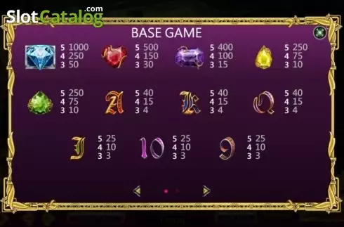 Paytable. Mystic Gems (XIN Gaming) slot