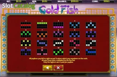 Lines. Gold Fish (XIN Gaming) slot