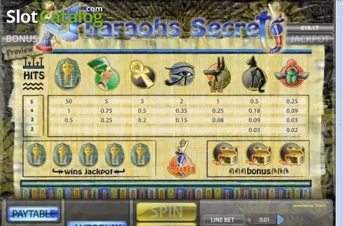 Ecran3. Pharaohs Secret (XIN Gaming) slot