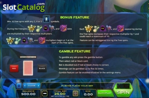 Features. Fortune Bugs slot