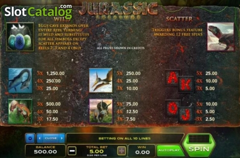 Bildschirm5. Jurassic Treasure slot