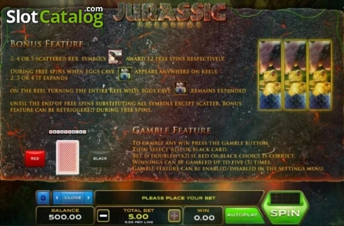 Bildschirm6. Jurassic Treasure slot