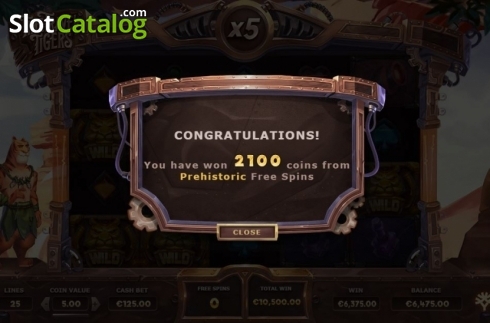 Prehistoric Spins Win. Time Travel Tigers slot