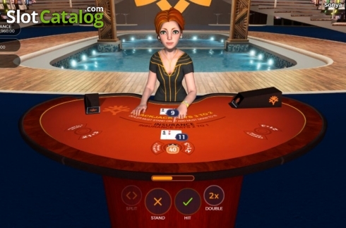 Game Screen. Sonya Blackjack slot