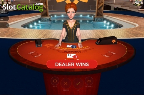 Game Screen. Sonya Blackjack slot