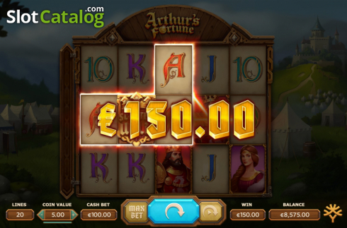 Win Screen. Arthurs Fortune slot