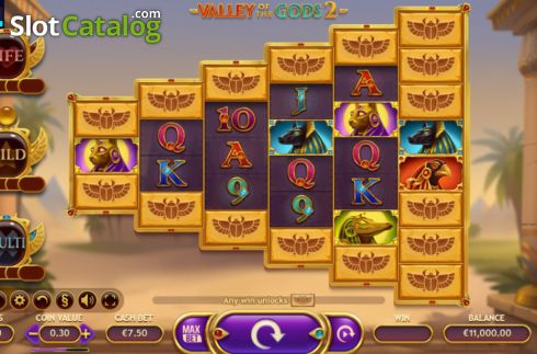 Reel Screen. Valley Of The Gods 2 slot