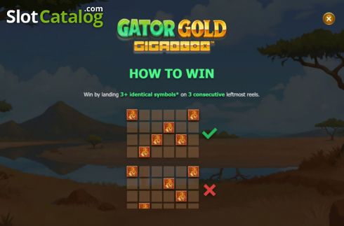 Ecran9. Gator Gold Gigablox slot