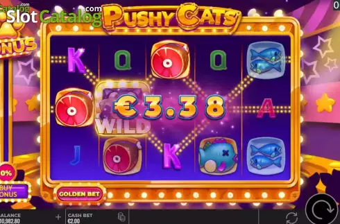 Win Screen 2. Pushy Cats slot