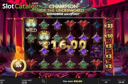 Bildschirm9. Champion of the Underworld slot