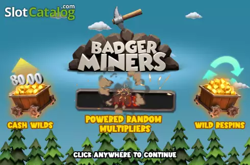 Start Screen. Badger Miners slot