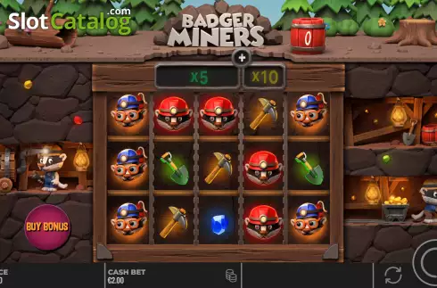 Reels Screen. Badger Miners slot