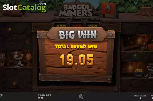 Big Win. Badger Miners slot