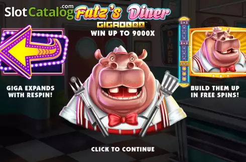 Start Screen. Fatz’s Diner slot