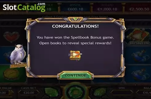 Bonus game intro screen. Ozwin's Jackpots slot