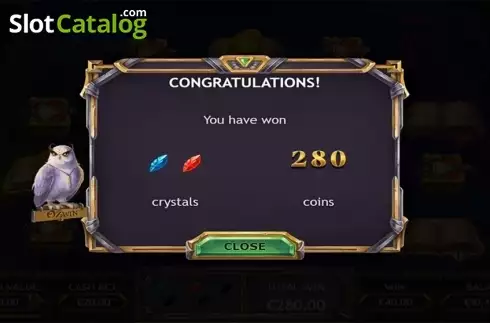 Bonus game total win screen. Ozwin's Jackpots slot