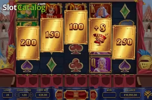 Instant win screen. The Royal Family slot