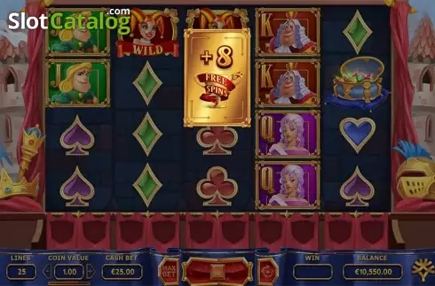 Free spins win screen. The Royal Family slot
