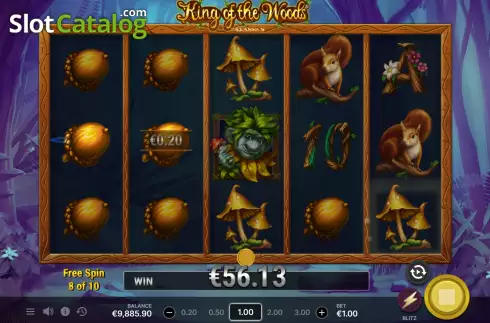 Free Spins screen 2. King of the Woods slot