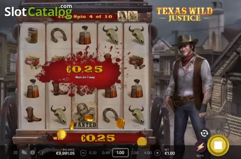 Bonus game screen. Texas Wild Justice slot
