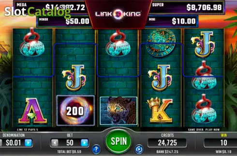Win screen. Link King Power of Maya slot