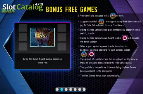 Free Games screen. Link King Power of Maya slot