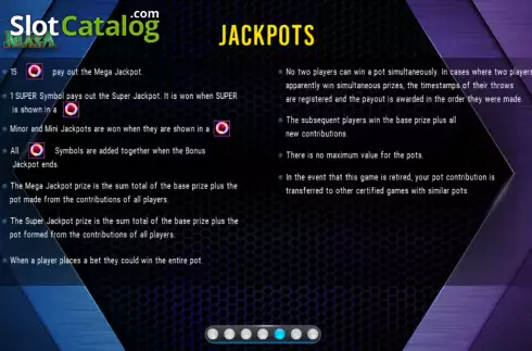 Jackpots screen. Link King Power of Maya slot