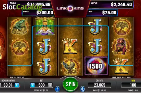 Win screen 2. Link King Kuan Kung Gold slot