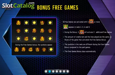 Bonus Free Games screen. Link King Kuan Kung Gold slot