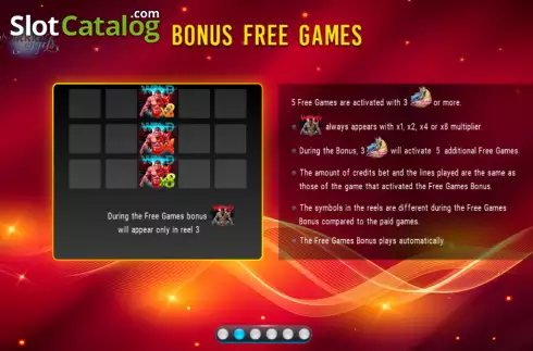 Bonus Free Games screen. Link Me Warrior Angels slot