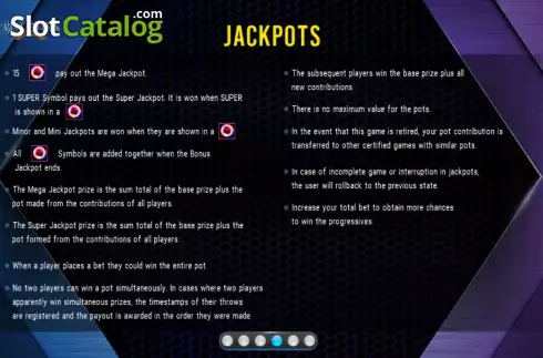 Jackpots screen. Link King Buccaneers Booty slot