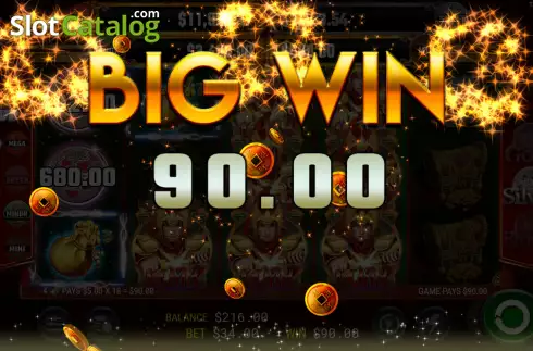 Big Win screen. Bashiba Link Warrior slot