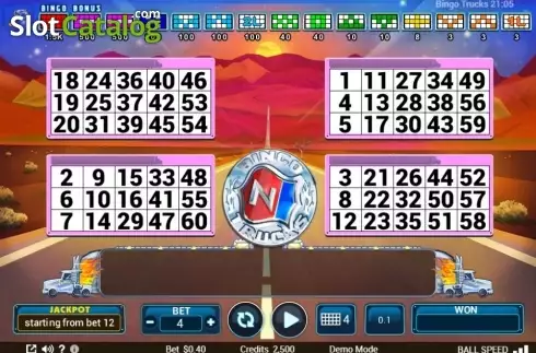 Bildschirm2. Bingo Trucks slot