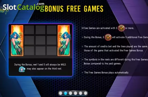 Free games feature screen. Lady Dragon slot