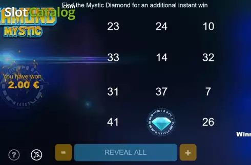 Win screen 2. Diamond Mystic slot