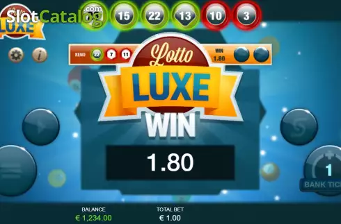 Win screen 2. Lotto Luxe slot