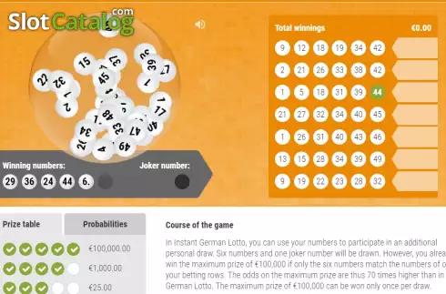 Bildschirm3. Instant German Lotto slot