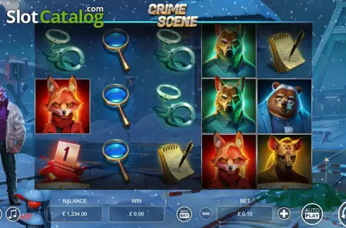 Game screen. Crime Scene (Zeal Instant Games) slot