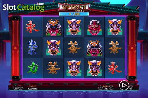 Game Screen. The Emperor's Curse slot
