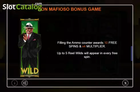Bonus Game screen. Don Mafioso slot