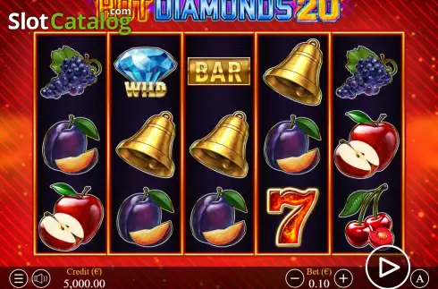 Game screen. Hot Diamonds 20 slot