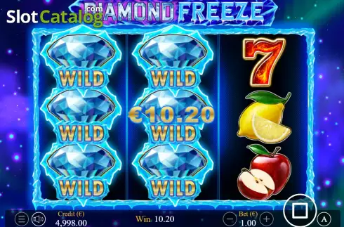 Win screen. Diamond Freeze slot